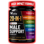 Men Supplements 20 in 1 - Male Supplements with Tongkat Ali, Black Maca Root for Men, Zinc, Vitamin B12, Astragalus for Normal Energy Support - 90 Vegan Caps