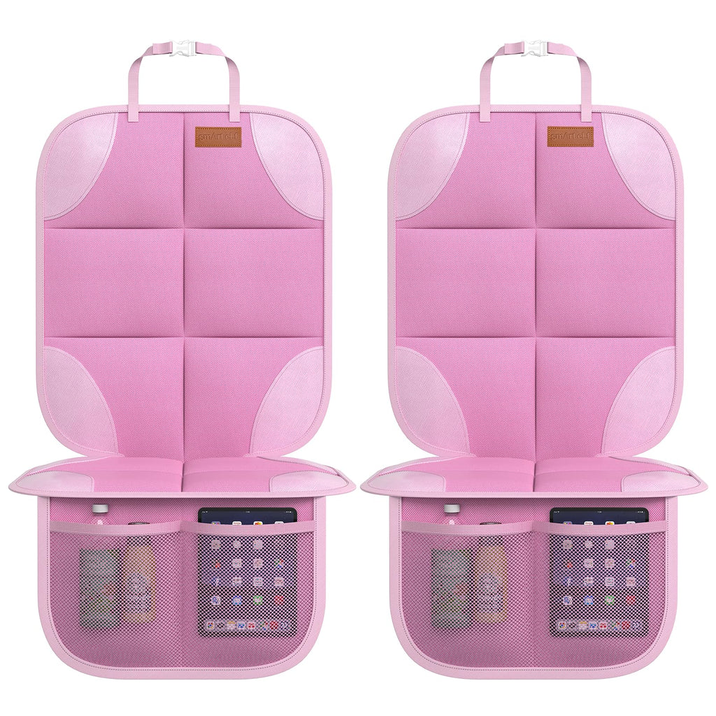Buy now SMART ELF Car Seat Protector, 2Pack Seat Protector Protect Child Seats with Thickest Padding and Non-Slip Backing Mesh Pockets for Baby and Pet,Sedan SUV Truck (Black) 2PS Pink at indiglob india