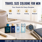 Versace Cologne for Men Set of 4 Mini Eros, Pour Homme, Dylan Blue, Eau Fraiche Perfume for Men Fragrance Sampler Set - Designer Mens Cologne Samples (4 Count, 0.17 oz)