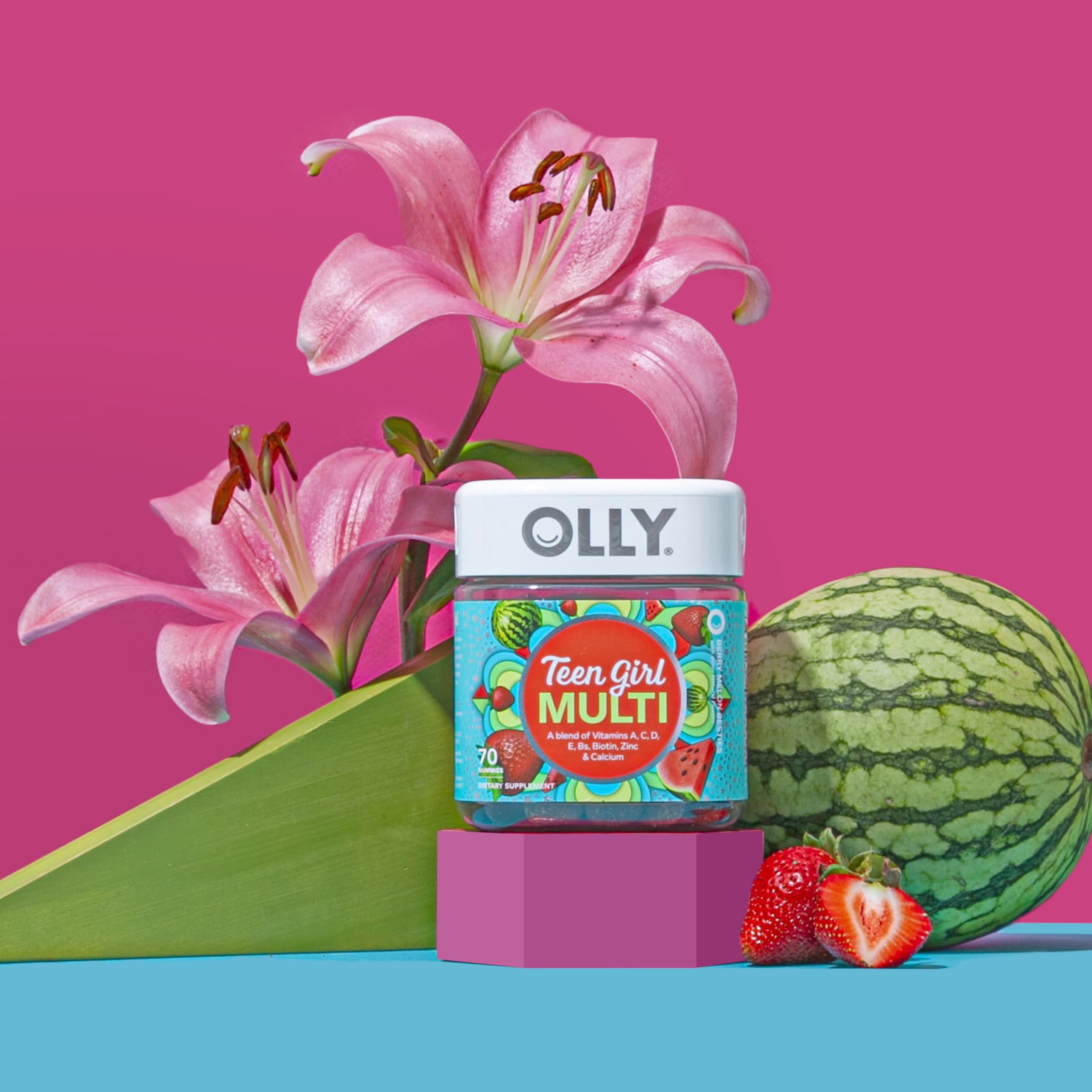 OLLY Teen Girl Multi Gummy, Healthy Skin and Immune Support*- 100 Count