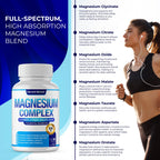 Magnesium Complex 7 Elemental Magnesium Supplement 1000mg – Magnesium Glycinate, Citrate, Malate, Taurate, Oxide, Aspartate, Orotate Non-GMO 90 Capsules (Pack of 1)