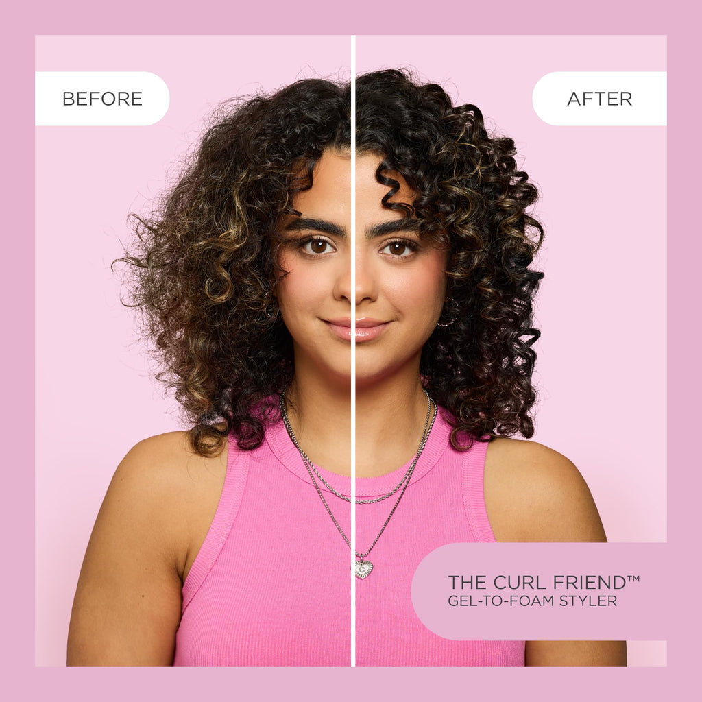 Cake Beauty The Curl Friend Gel-to-Foam Curl Styler - High Hold - 200 mL | Curl Defining Gel - Coconut Oil & Shea Butter - Curly Hair - Frizz Protection, Vegan, Cruelty & Sulfate Free - 6.8 Fl Oz