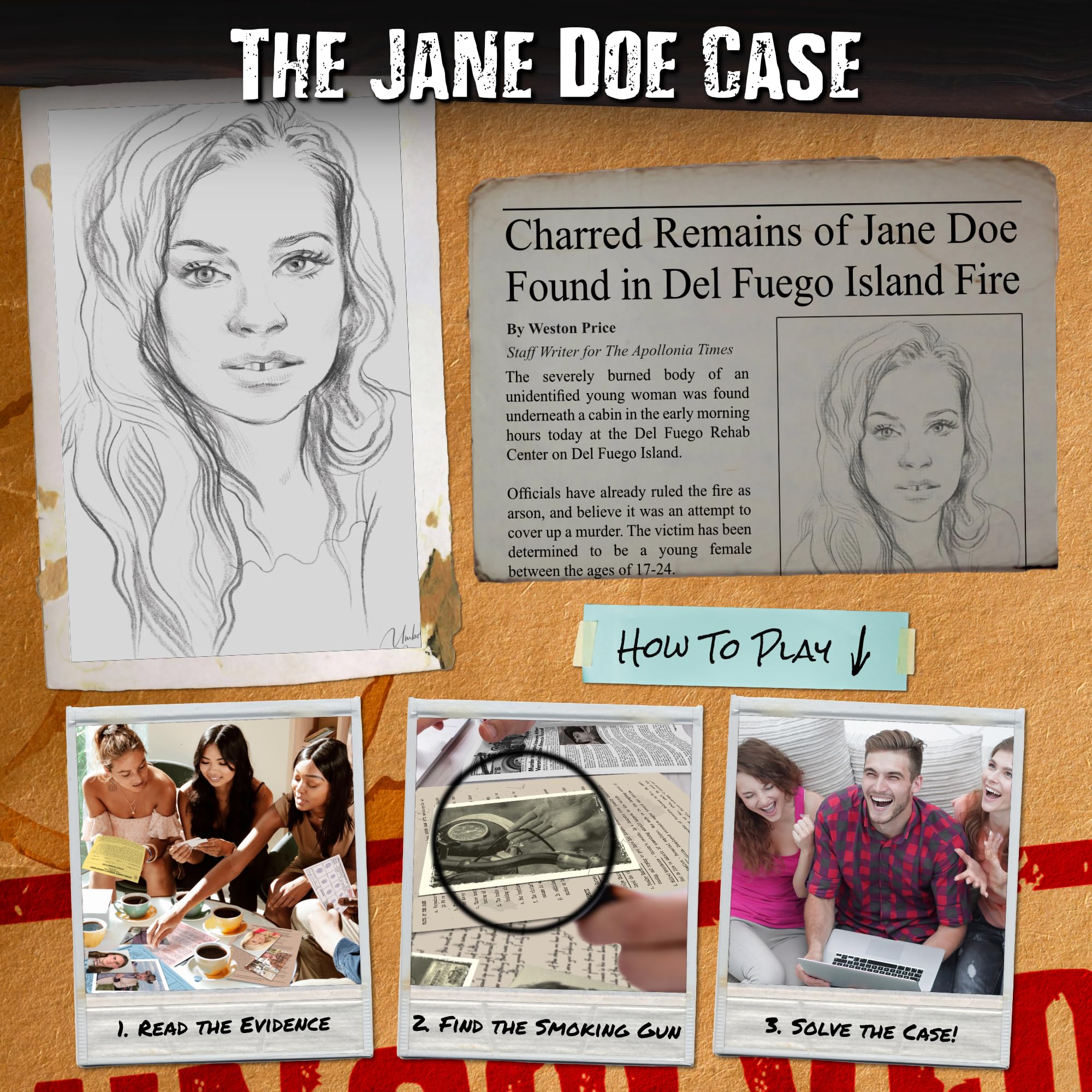 Buy now Unsolved Case Files | Doe, Jane - Cold Case Murder Mystery Game - Can You Solve The Crime? Who Killed Jane Doe? at indiglob india