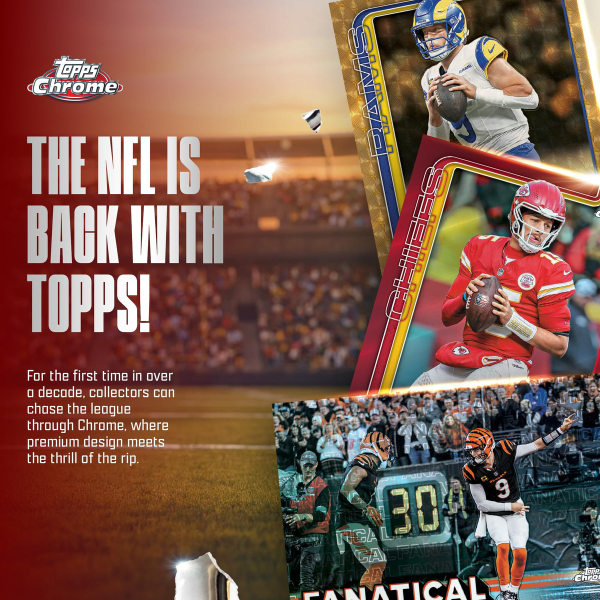 2025 Topps Chrome NFL Football - Factory Sealed - Mega Box