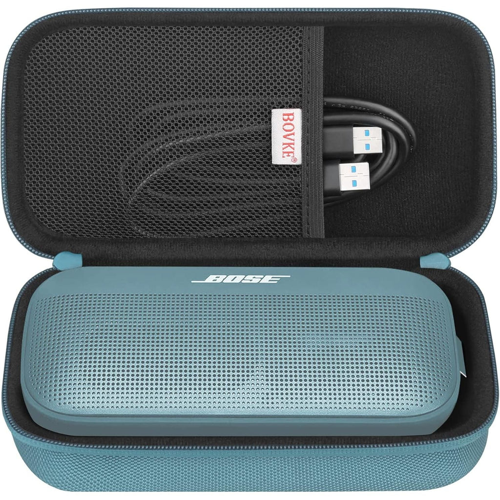 Buy now BOVKE Hard Travel Speaker Case for Bose New SoundLink Flex Speaker (2nd Gen) / Bose SoundLink Flex Bluetooth Portable Speaker, Extra Mesh Pocket for Bose Speaker Charger, Charging Cables, Stone Blue Stone Blue at indiglob india
