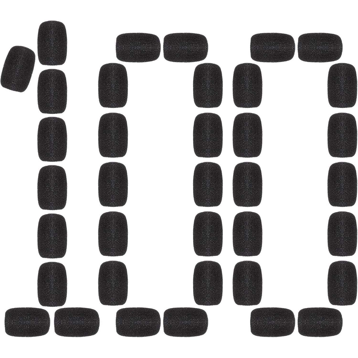 Buy now Frienda 100 Pieces Headset Mic Foam Cover Sponge Mini Microphone Windscreen Black Mic Shield Protection for Small Lapel and Headset Microphones at indiglob india
