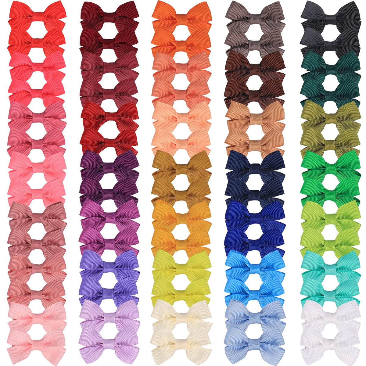 XIMA 70 Pcs 2inch Hair Bows for Baby Girls,Ribbon Bows Clips for Infants