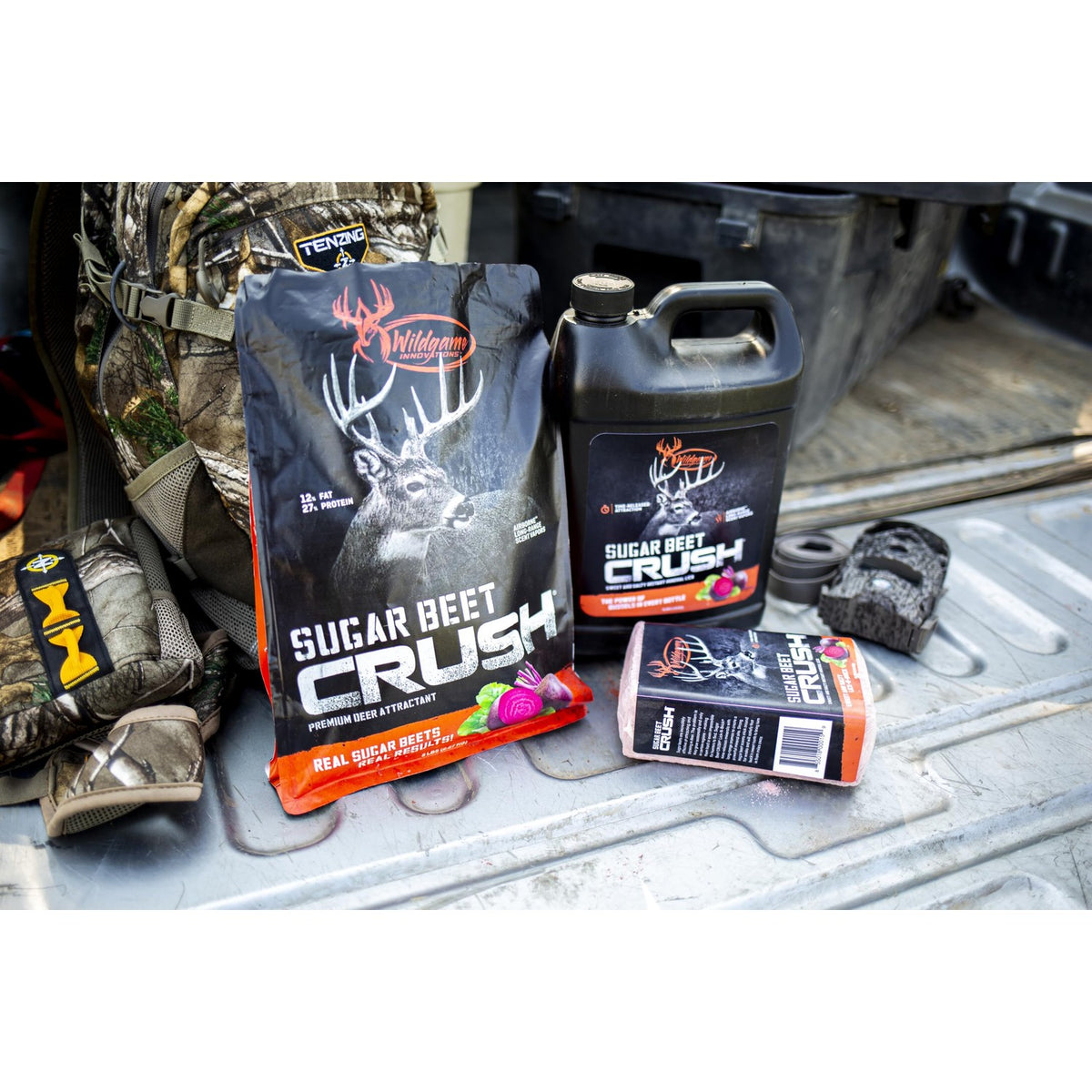 WILDGAME INNOVATIONS Sugar Beet Crushed 4lb Brick Deer Attractant | Easy-to-Use Long-Lasting Powerful Time-Released Sweet Mineral Block for Deer