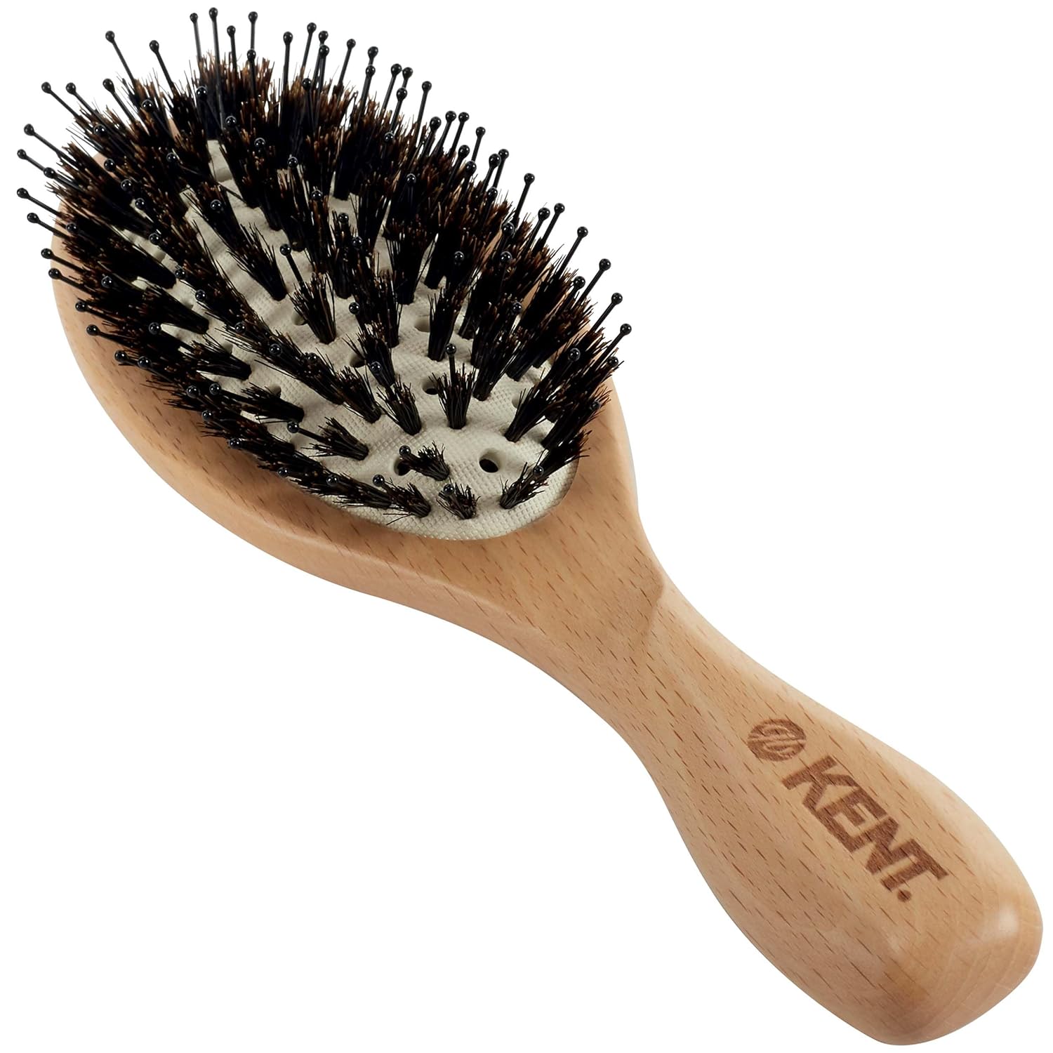 Buy now Kent PF07 Extra-Large 100% Boar Bristle and Non-Scratch Nylon Mix Cushion Brush - Wooden Detangling and Oval Smoothing Paddle Brush for Thin Hair - Made in England LPF1 at indiglob india