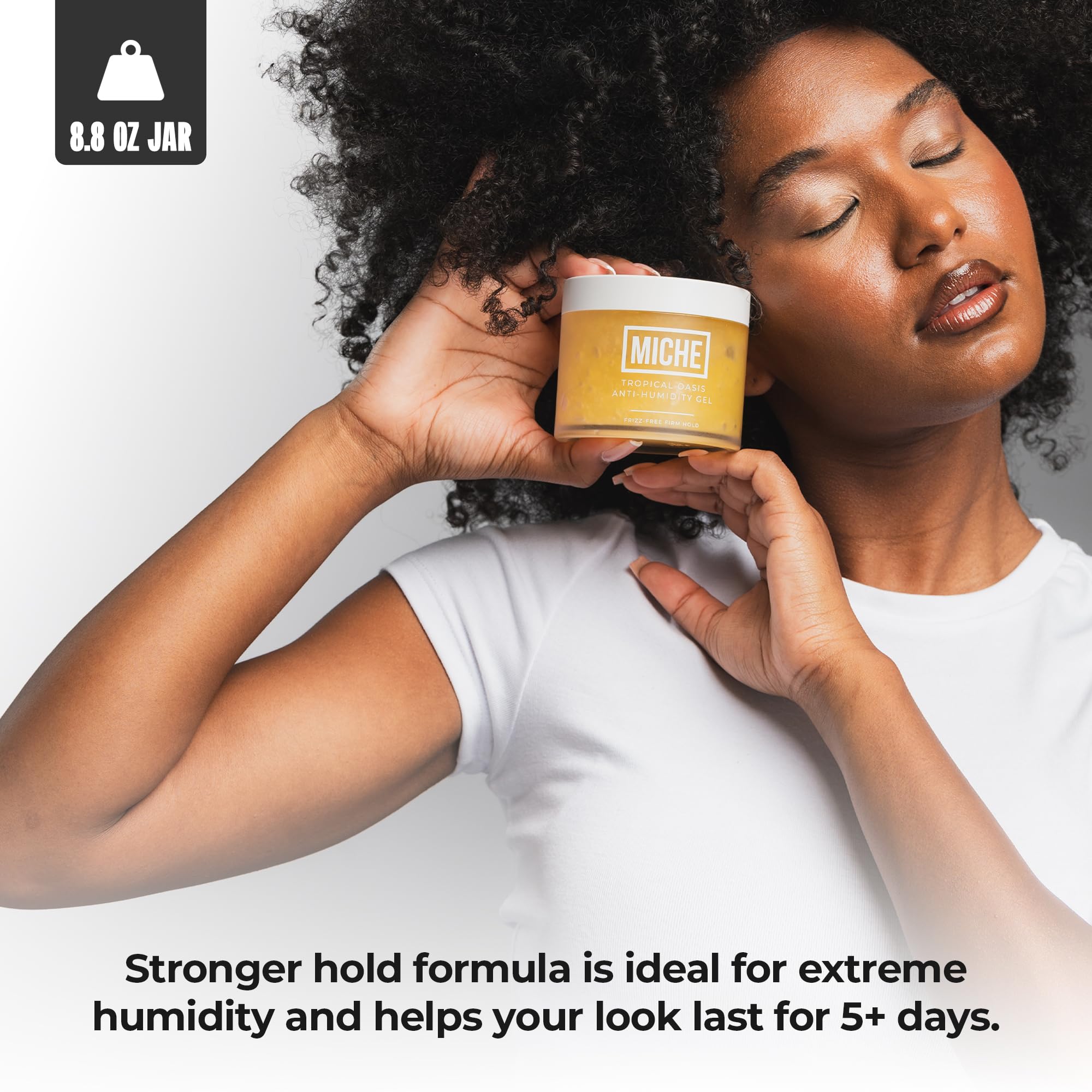 MICHE Anti-Humidity Frizz-Free Strong Hold Hair Gel 8.8 oz | For All Curl Types - Curly and Coily
