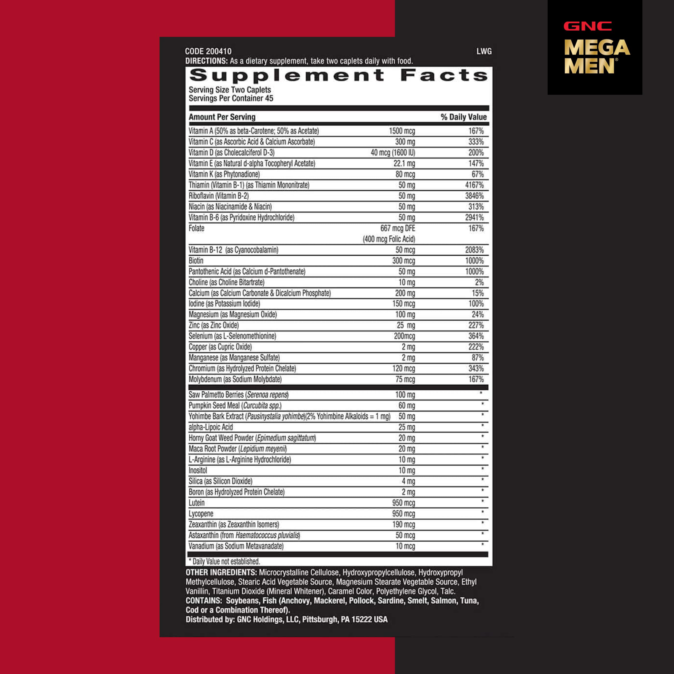 GNC Mega Men Prostate & Virility Multivitamin for Men, 90 Count | Supports Prostate, Sexual, and Colon Health, Made with an Arginine and Herb Blend, Advanced Antioxidant Formula