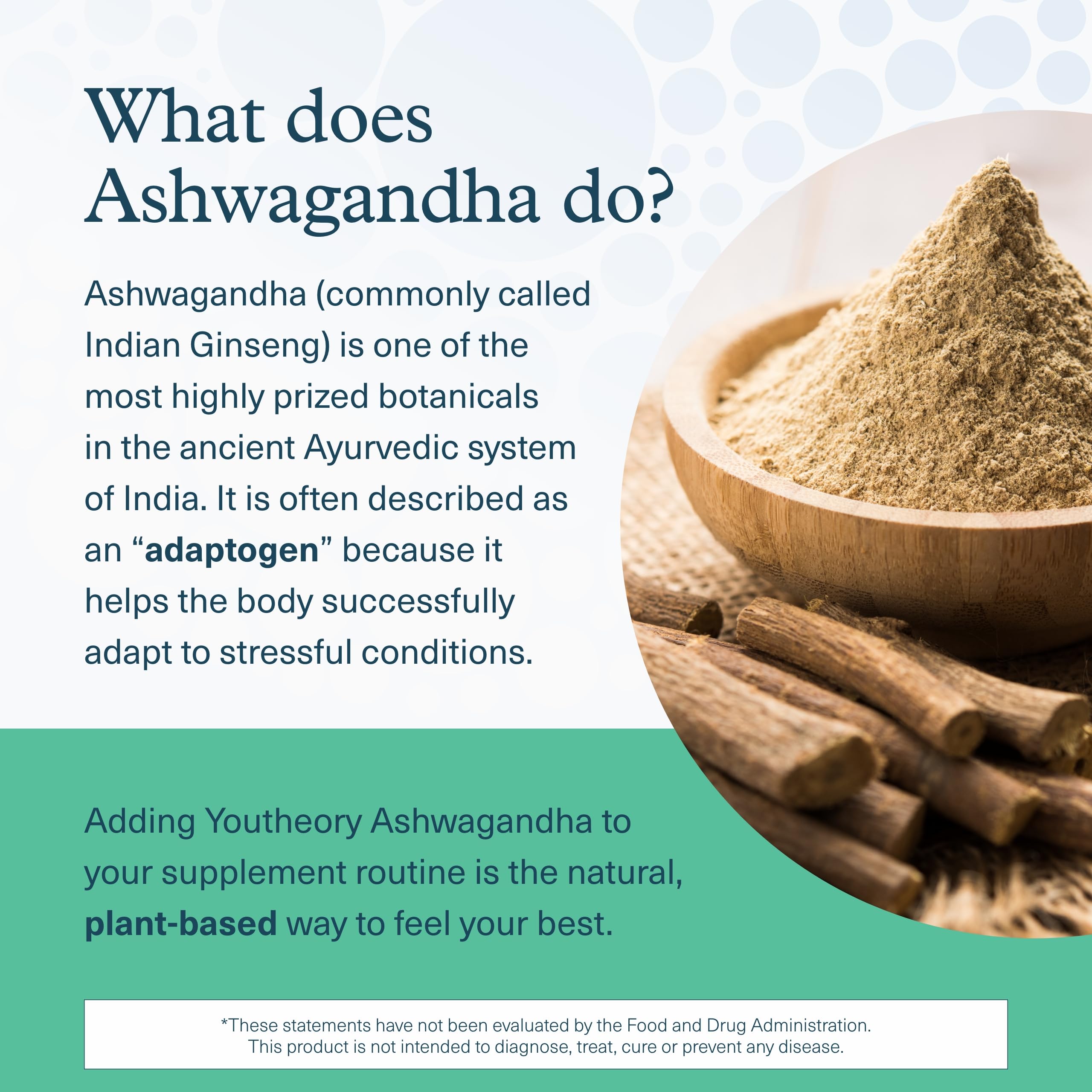 Youtheory Ashwagandha + GABA, 60 Vegetarian Capsules, 30-Day Supply | Adaptogenic Blend with Organic KSM-66 Ashwagandha and Ginger, Aids Stress Relief and Mood*, Supports Energy Levels*