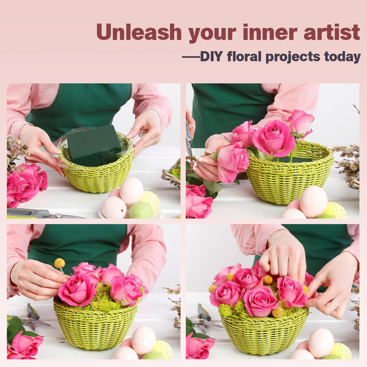6-Pack Floral Foam Blocks, Green Planter Styrofoam for Artificial Flowers