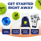 MOVEMATE Tennis-Trainer Set with Wilson® Tennis Ball | Innovative Ball Game for Outdoors, in The Garden, in The Park for Children & Adults | Incl. Transport Bag & Exercise Videos