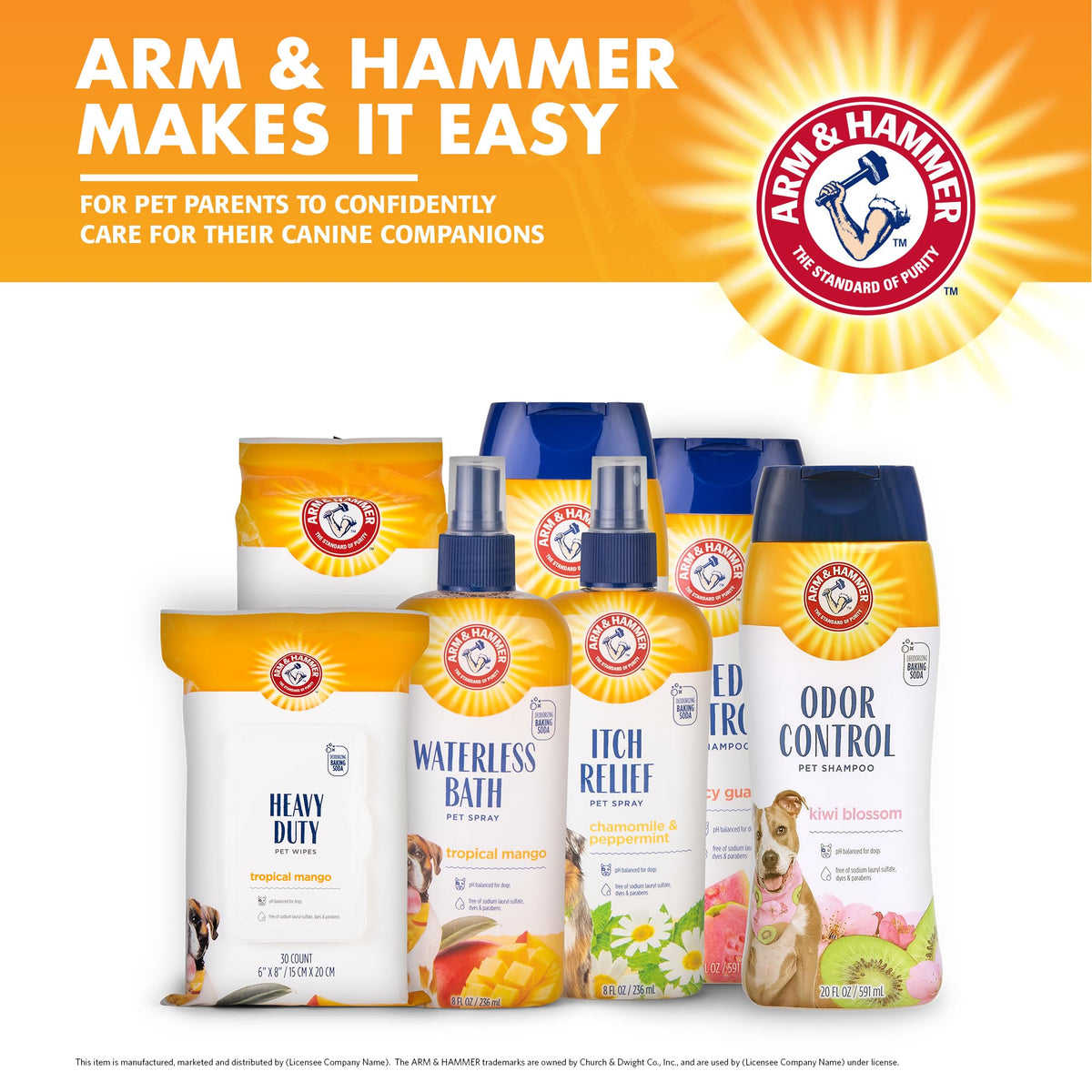 Arm & Hammer Super Deodorizing Dog Spray, Kiwi Blossom, 8 Fl Oz, 2-Pack