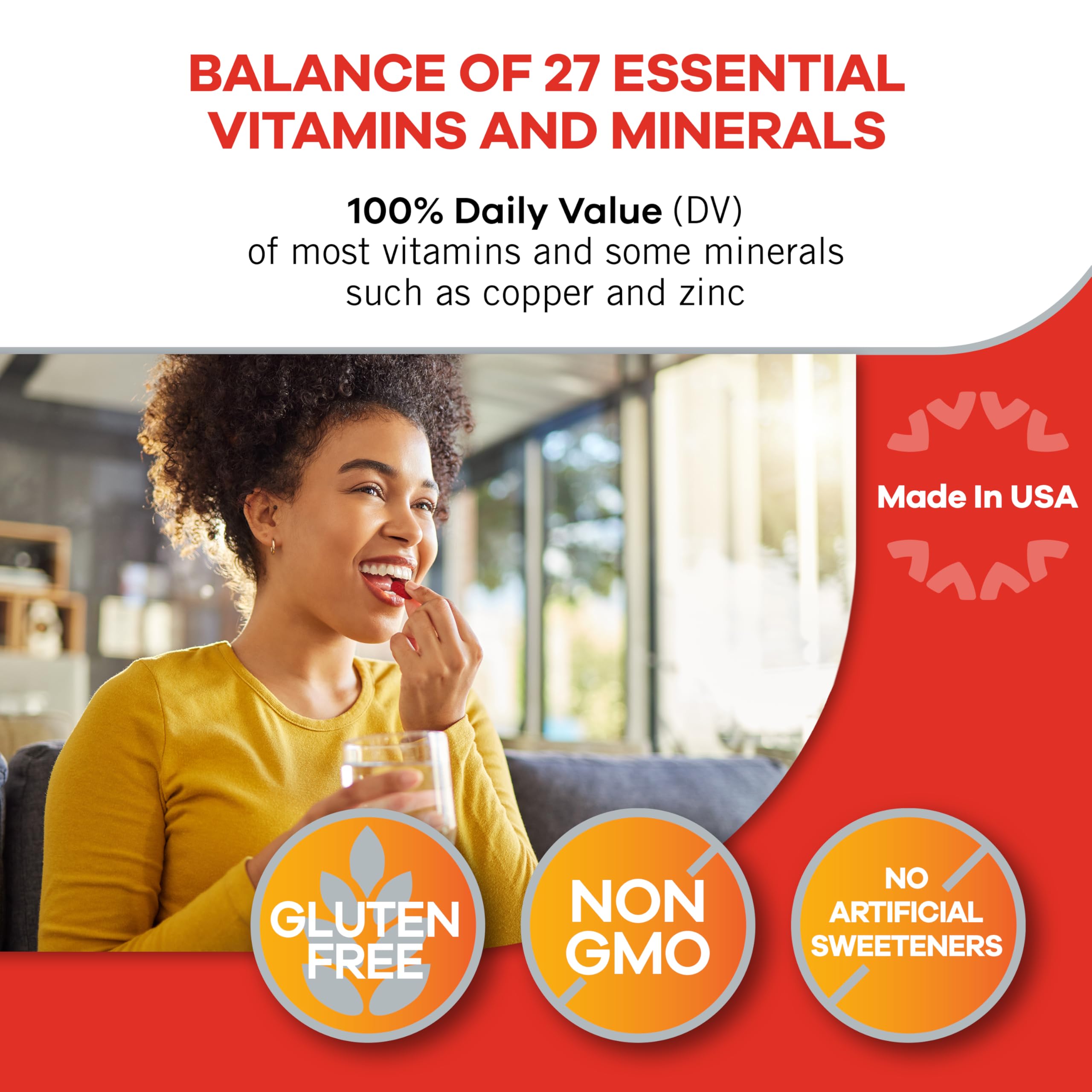 Geritol Multivitamin Supplement, 27 Essential Vitamins & Minerals, 40 Tabs | Daily support for adults, multivitamin tablets with 27 essential vitamins and minerals, gluten-free, non-GMO