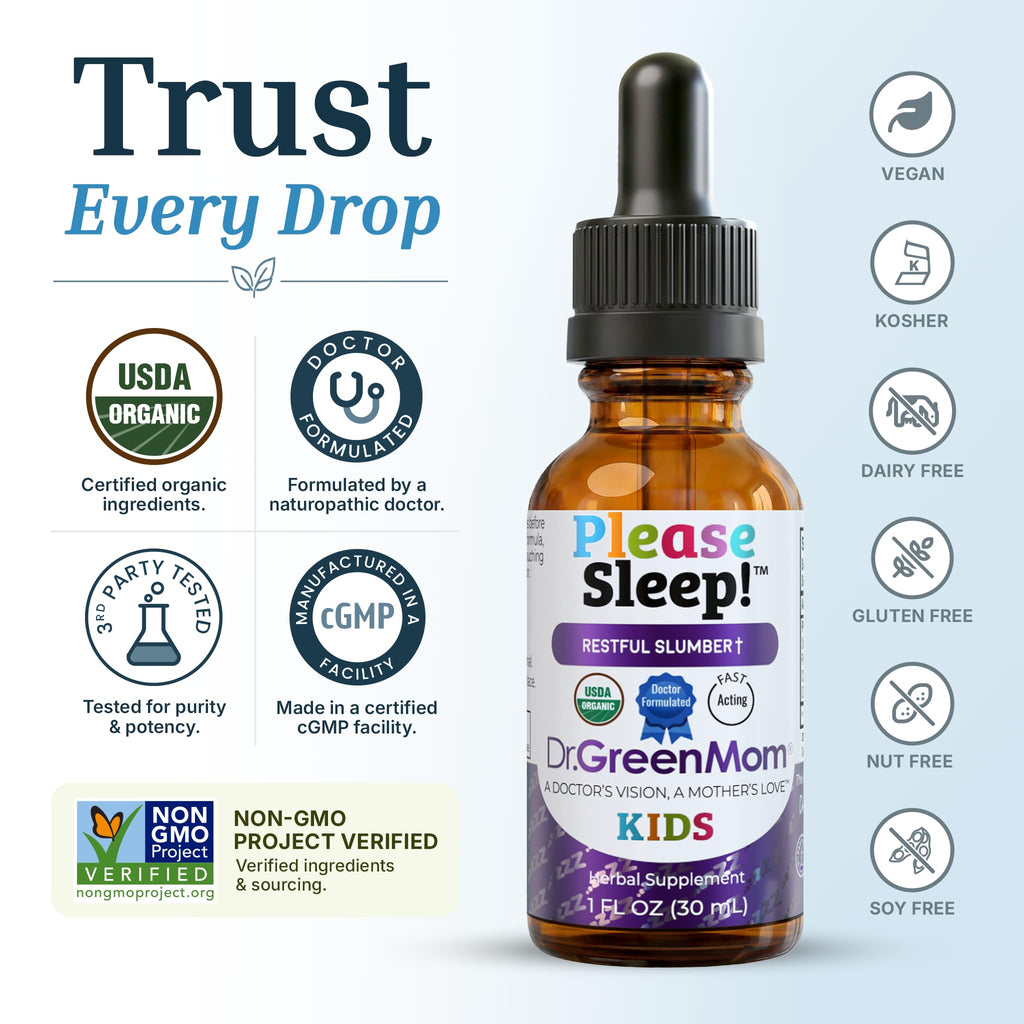 Dr. Green Mom Please Sleep! Kids Sleep Support — Melatonin Free Liquid Drop