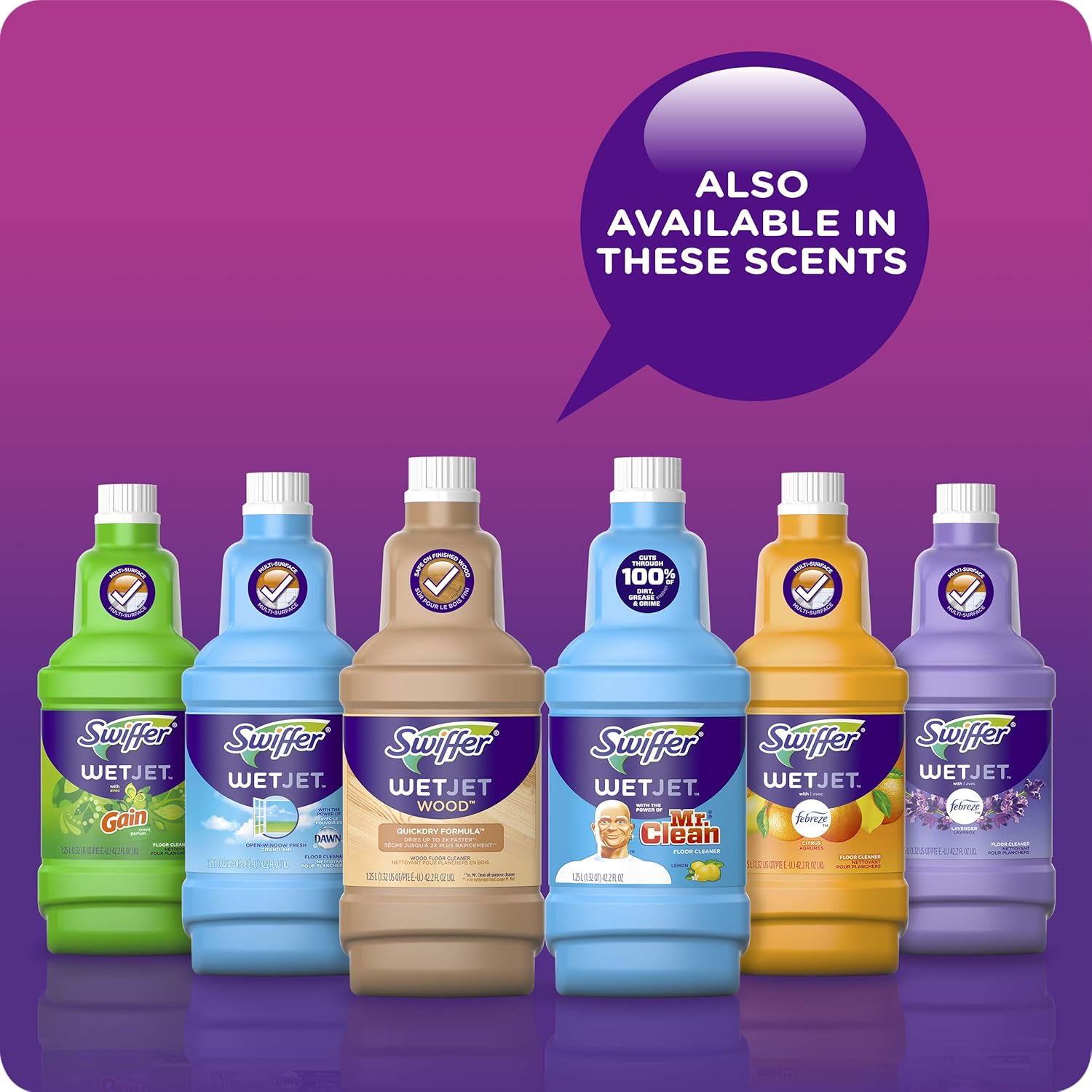 Buy now Swiffer FBA_23679CT WetJet Multi Purpose Solution 42.31.25 ozliter, Multicolor, Open Window Fresh Scent, 42.2 Fl Oz at indiglob india