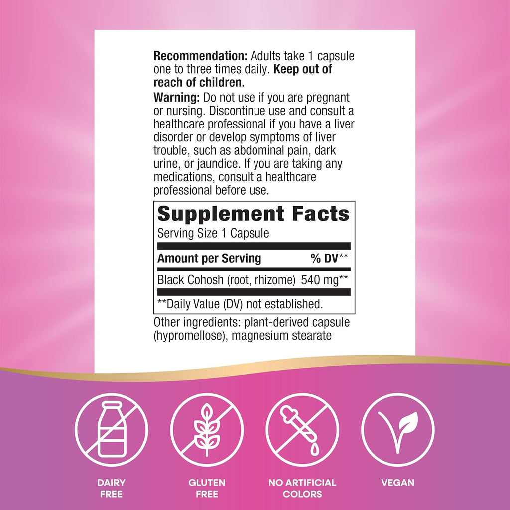 Buy now Nature's Way Black Cohosh Root, Traditional Support for Women's Health*, Non-GMO Project Verified, 180 Capsules at indiglob india