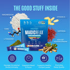 MAGICRELAX 8-in-1 Magnesium Glycinate Calm Powder Drink Mix Cortisol Reducer Supplement for Stress Mood & Sleep aid with KSM-66 Ashwagandha Saffron GABA L-Theanine Sugar Free Raspberry Lemon