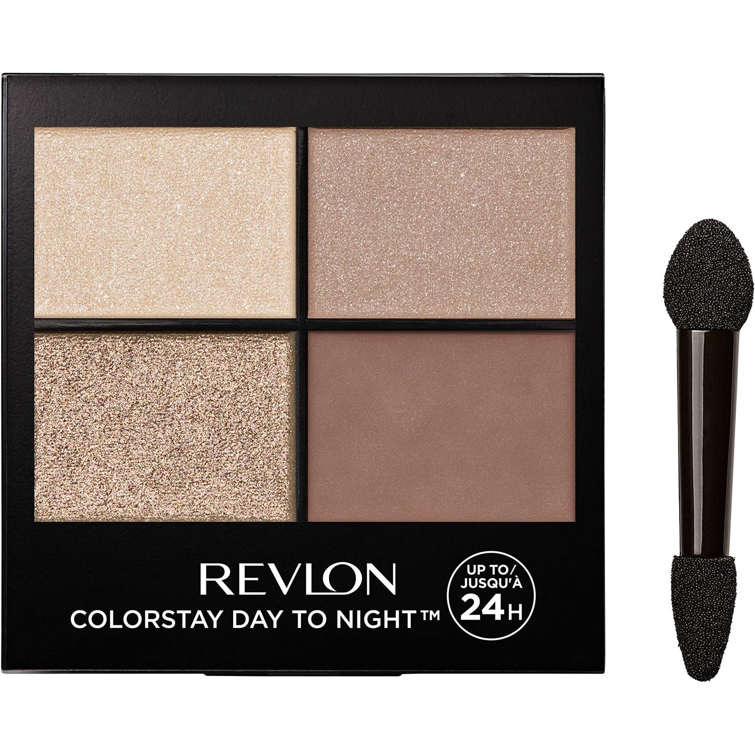 Revlon ColorStay Day to Night Eyeshadow Quad, 555 Moonlit, 0.16 oz | Longwear eyeshadow quad with velvety, blendable matte & shimmer shades. Crease & smudge proof. Up to 24hr wear.
