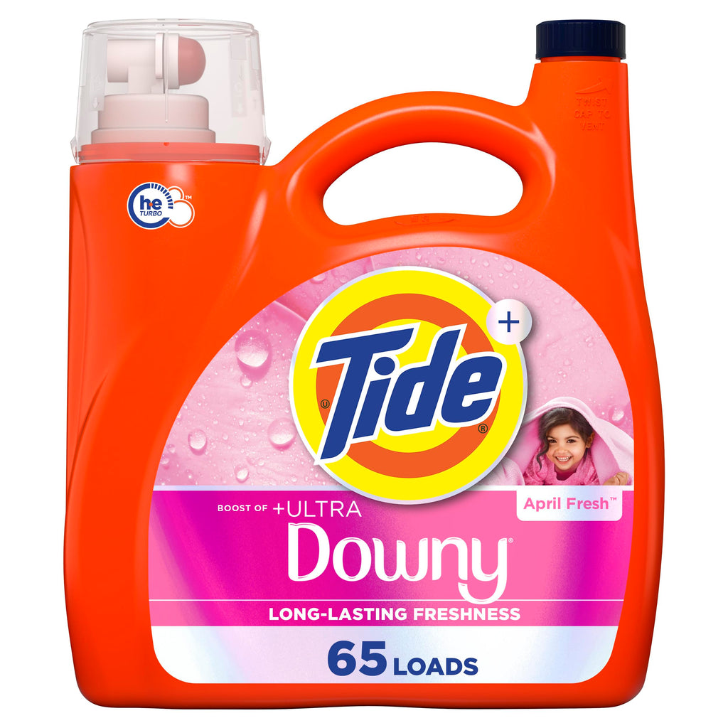 Buy now Tide Plus Boost of Ultra Downy Liquid Laundry Detergent, April Fresh Scent, 92 fl oz, 65 Loads, Laundry Detergent Liquid with Long-Lasting Freshness at indiglob india
