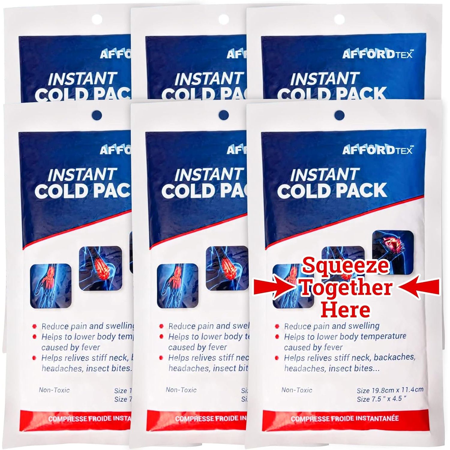 Buy now Instant Cold Pack â€“6 Count Disposable 7.5 x 4.5 Inches Ice Packs â€“ Must Have Medical Supplies for Outdoor Activities â€“ Ice Packs Ideal for Injuries, Inflammation, Sprains, Strains Default at indiglob india