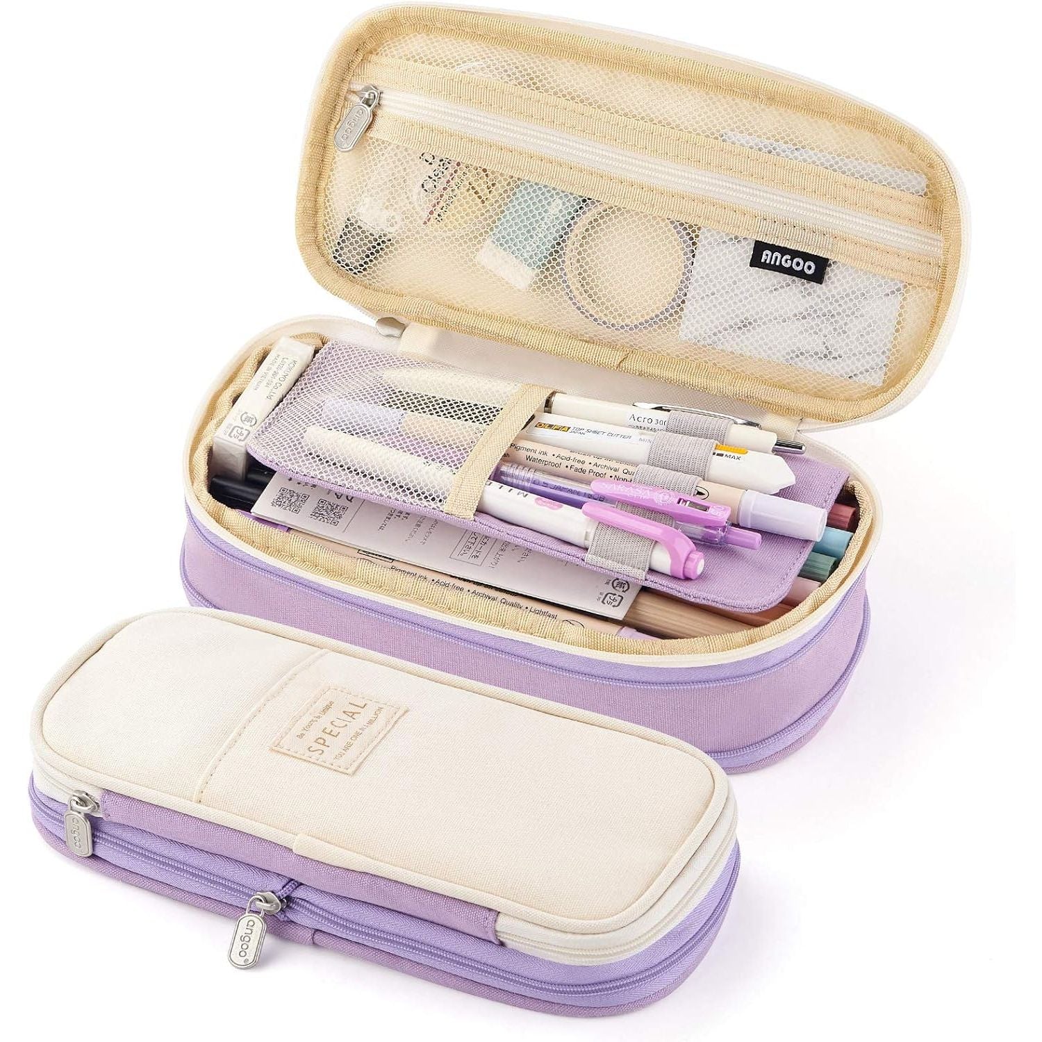 Buy now EASTHILL Big Capacity Pencil Pen Case Office College School Large Storage High Capacity Bag Pouch Holder Box Organizer Light Blue Purple at indiglob india