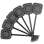 MR.SIGA Heavy Duty Long Handle Fly Swatter, Black, 6 Pack