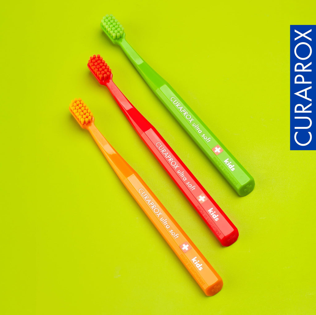 Curaprox Kids Ultra Soft Toothbrush, Random Colors, 3-Pack, Swiss Made