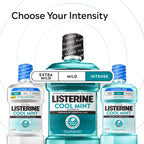 Listerine Cool Mint Antiseptic Mouthwash, Intense Mint, 33.8 fl. oz/1L x 2
