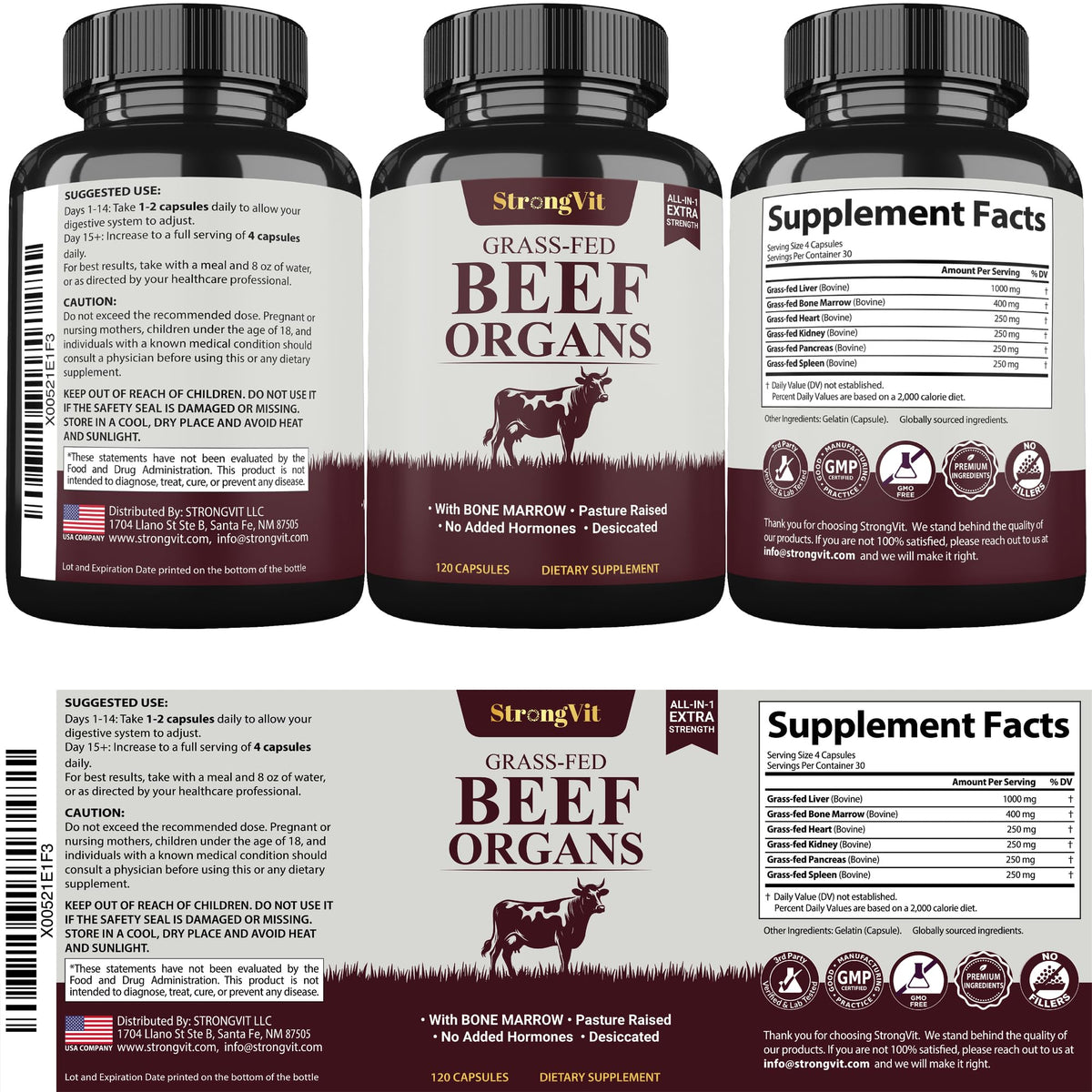 Grass-Fed Beef Organ - Liver, Heart, Kidney, Pancreas, Spleen & Bone Marrow