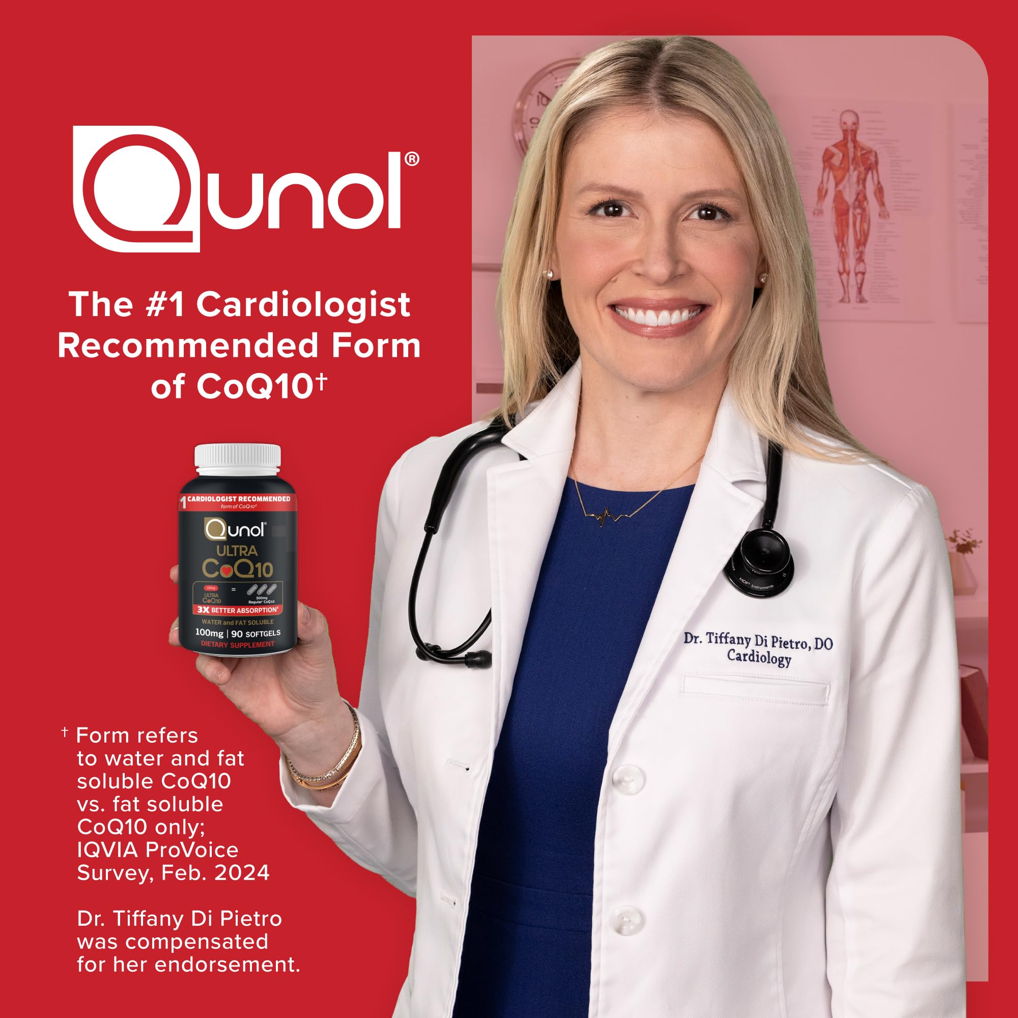 Qunol Ultra CoQ10 100mg, 3X Better Absorption, Antioxidant, 120 Softgels | #1 Cardiologist Recommended Supplement for Heart Health, Coenzyme Q10 Supplement to support Vascular Health & Cellular Energy
