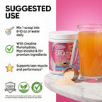 Creatine for Women | Creatine Monohydrate + BCAA Powder Myo-Inositol Collagen Biotin Hyaluronic Acid Folate L Glutamine Vitamin D3 Iron Zinc D-Chiro-Maca Digestion Shelf Builder By Clean Nutra