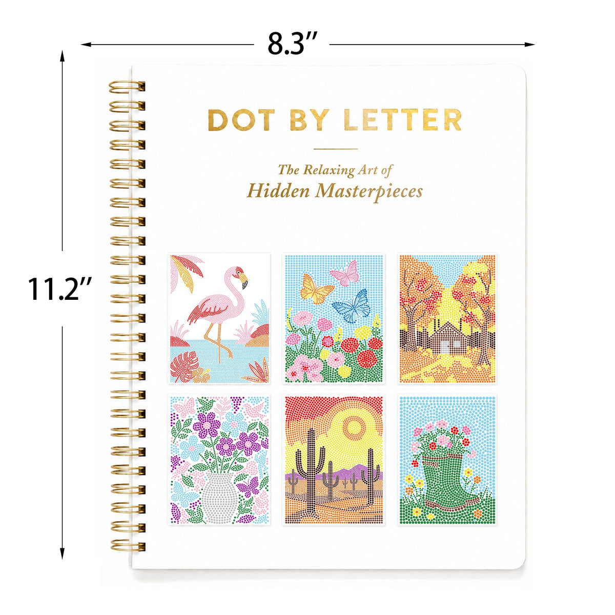 Dot by Letter Adults Coloring Book, Dot Art for Adults, 40 Unique Animal, Floral & Landscape Patterns Crafts Kits(Not Including Marker)
