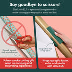 Little ELF Wrapping Paper Cutter (2-Pack) | As seen on Shark Tank | Made in USA | Green | Holiday Gift Wrap Paper Roll Holder and Cutter