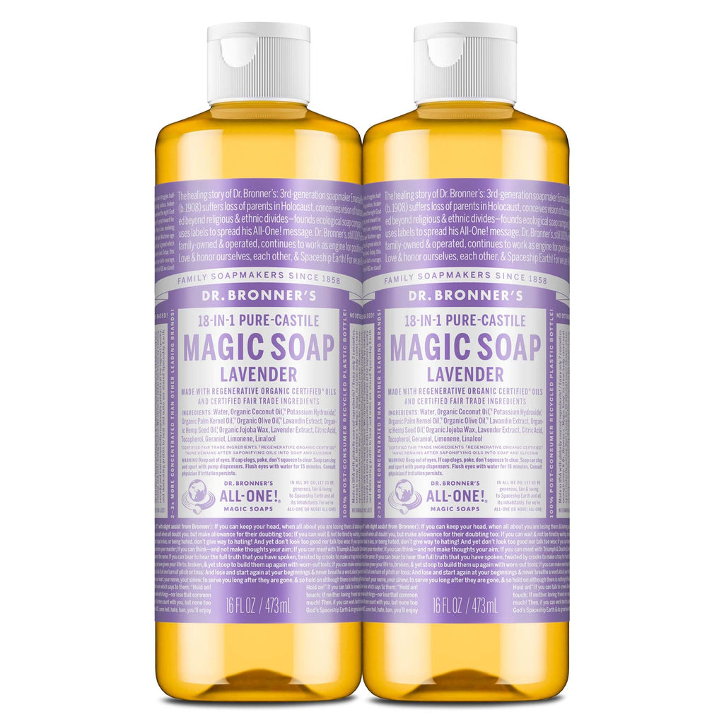 Buy now Dr. Bronner's Magic Soap-Pure-Castile Liquid Soap (Lavender, 8 ounce)-Regenerative Organic Certified Oils, 18-in-1 Uses: Body, Hair, Laundry, Pets & Dishes, Concentrated, Vegan, Non-GMO at indiglob india