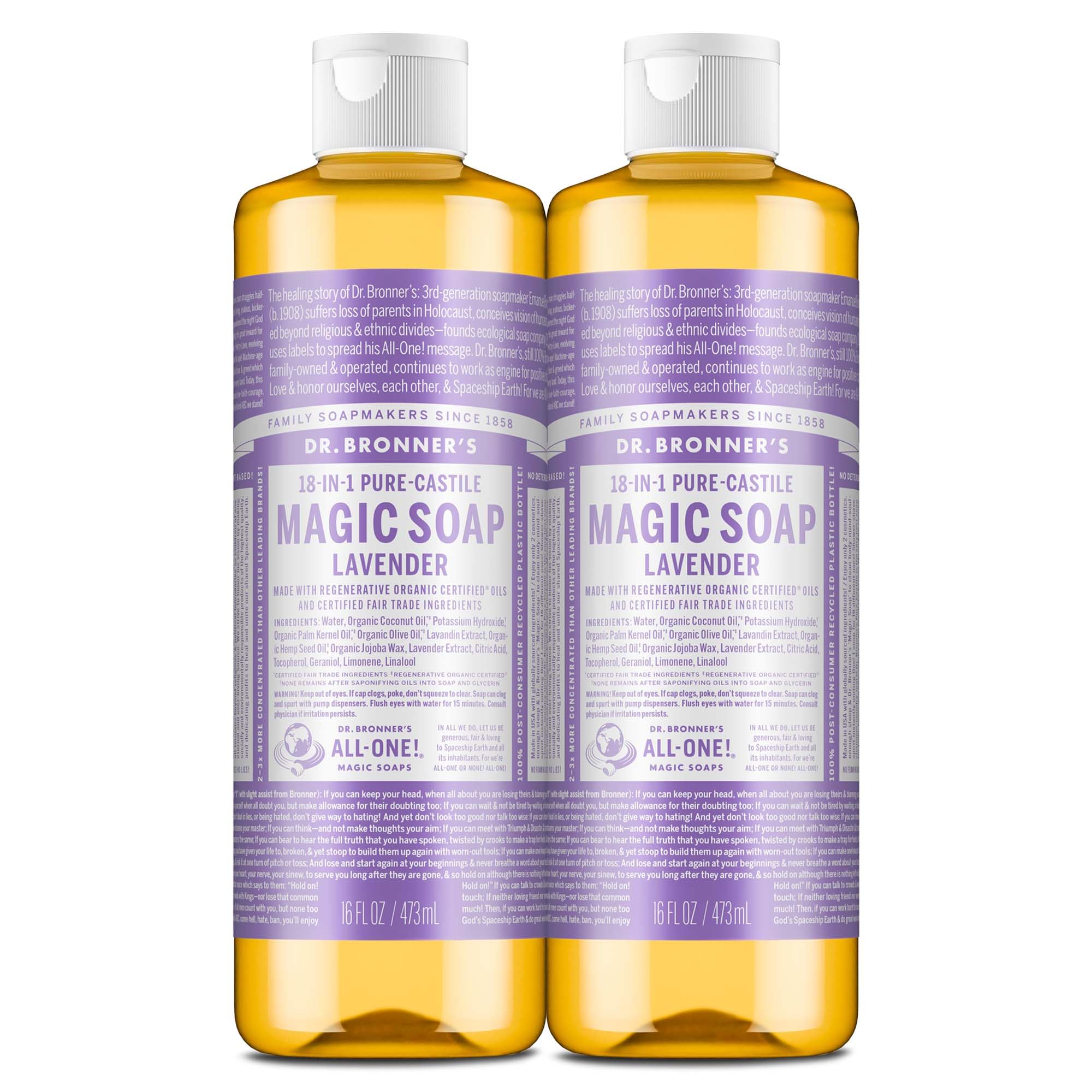 Buy now Dr. Bronner's Magic Soap-Pure-Castile Liquid Soap (Lavender, 8 ounce)-Regenerative Organic Certified Oils, 18-in-1 Uses: Body, Hair, Laundry, Pets & Dishes, Concentrated, Vegan, Non-GMO at indiglob india
