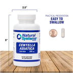 Centella Asiatica 500 mg 60 Capsules by Natural Systems - Gotu Kola Herb Moisturizer for Your Skin - Extract Also Beneficial for Calming Mind Tiredness