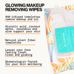 Buy now Pacifica Glowing Makeup Remover Wipes – With Glycolic Acid for AHA Exfoliating and Facial Cleansing – No Rinse Face Cleaning Towelettes – Dermatologist Tested, Vegan & Cruelty-Free – 30 Pack at indiglob india