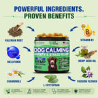 Hemp Calming Chews for Dogs – Dog Calming Chews & Anxiety Relief Treats with Melatonin–Stress Relief for Barking, Thunder, Fireworks, Travel & Separation Anxiety–Vet Formulated-Made in USA - 120 Chews