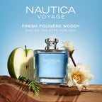 Buy now Nautica Voyage Eau De Toilette, Cologne and Fragrance For Men, Fresh, Romantic, Fruity Scent Woody, Aquatic Notes of Apple, Water Lotus, Cedarwood, and Musk Ideal Day Wear, Long Lasting 3.3Fl oz at indiglob india
