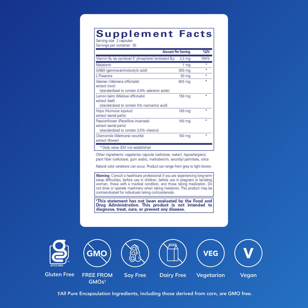 Pure Encapsulations Best-Rest Formula, 60 Capsules | Supports Restful Sleep, for Relaxation*, Restful Sleep Supplement, Non-GMO and Vegan