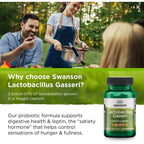 Buy now Swanson Lactobacillus Gasseri - Probiotic Supplement Supporting Digestive Health with 3 Billion CFU - Design-Release Satiety & Fat Metabolism Support - (60 Veggie Capsules) at indiglob india