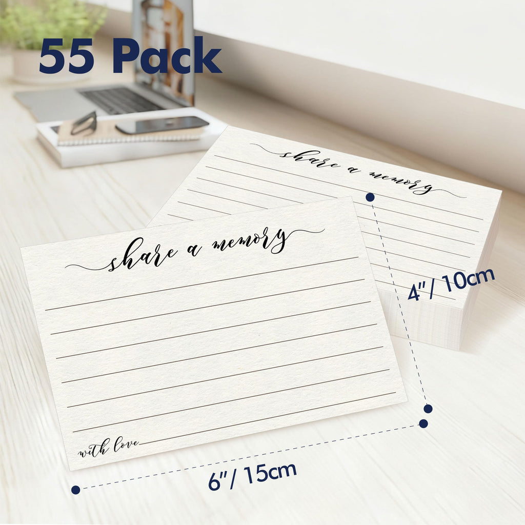 55 PCS Share A Memory Cards, Memory Card Keepsakes for Celebration of Life, Birthday, Anniversary, Memorial, Funeral, Graduation, Bridal Shower Game, Going-Away Party