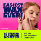 Nair Hair Remover Wax Ready Strips, Face and Bikini, 40 Count | Upper Lip, Chin & Cheek, Hair Removal, Dermatologist Tested, All Skin Type, Orchid and Cherry Blossom Extracts, Soft Skin