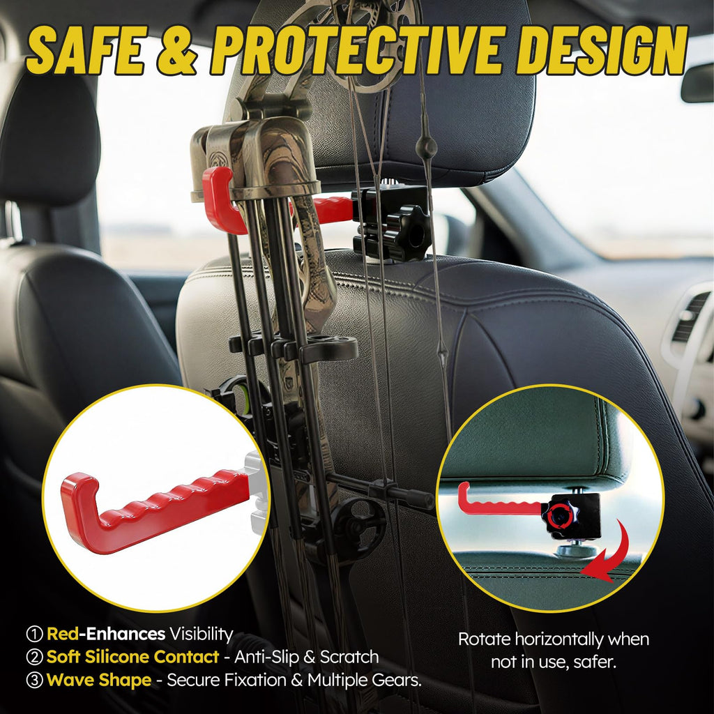 Heavy Duty Steel Bow Hanger for Truck, Headrest Hard hat Holder for Truck