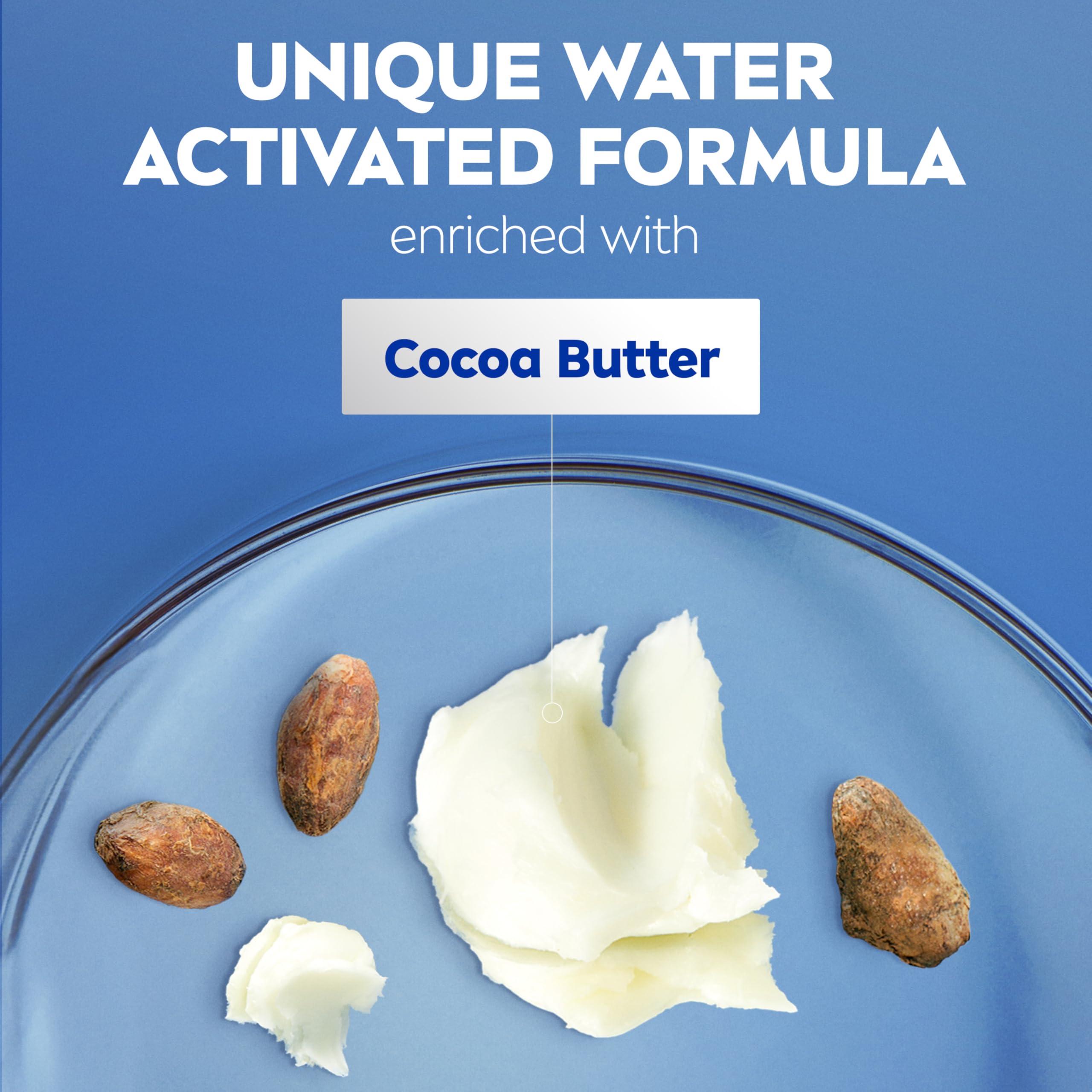 NIVEA Nourishing In Shower Body Lotion, Cocoa Butter, 13.5 FL OZ | Water Activated In Shower Moisturizer with Cocoa Butter for Dry to Very Dry Skin, Non Sticky, Non Greasy Feel