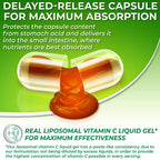Liposomal Vitamin C Liquid Gel Capsules 1100mg - Made with Organic Acerola | Vitamin C Capsules for Immune Support - High Potency, Enhanced Absorption & Bioavailability, Daily Antioxidant Support, 120ct