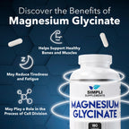 Magnesium Glycinate 400mg per Serving – High Absorption – Gentle on Stomach – Supports Sleep, Relaxation, Muscle, Bone & Immune Health – Non-GMO, Vegan, 180 Capsules
